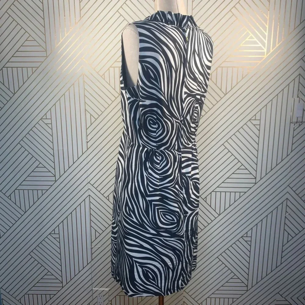 Kate Spade Dyan Woodblock Zebra‎ Black White Dress